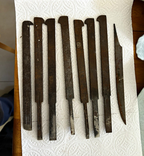 Antique plough plane irons - plane,