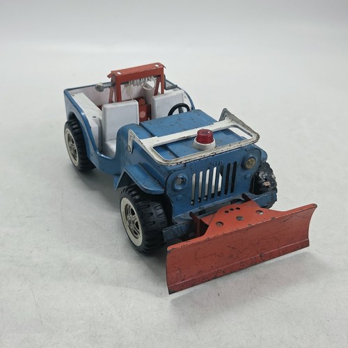 Tonka blue jeep wrecker tow - tonka,