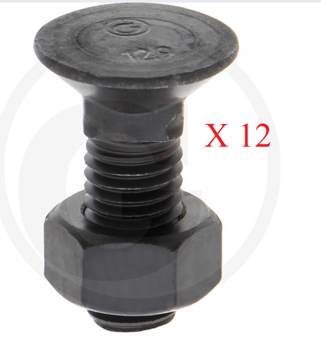 Plough bolt m12 x40 - m12, -10.9